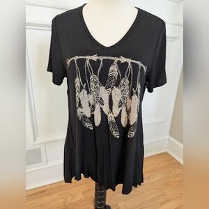 Vocal Studded Feather Tunic Tee